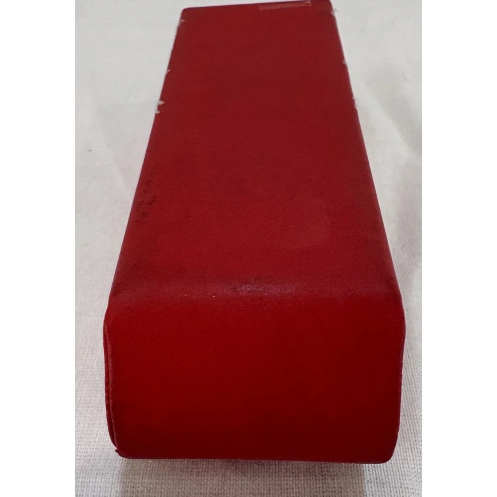 Puma Magnetic Hard Eyeglass Case Red Faux Leather w/White Stitching Sleek Design